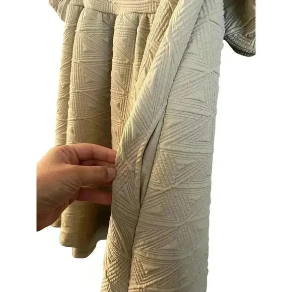 Free People Violet Mini Dress Cream Puff Sleeves Babydoll Size Small Back Tie - Picture 5 of 7